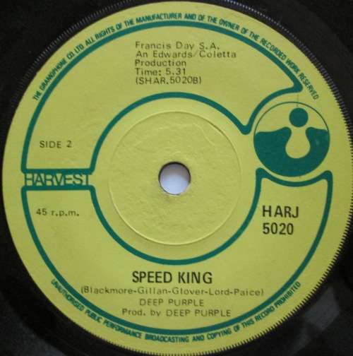 DEEP PURPLE - BLACK NIGHT / SPEED KING (7 SINGLE/VINYL)