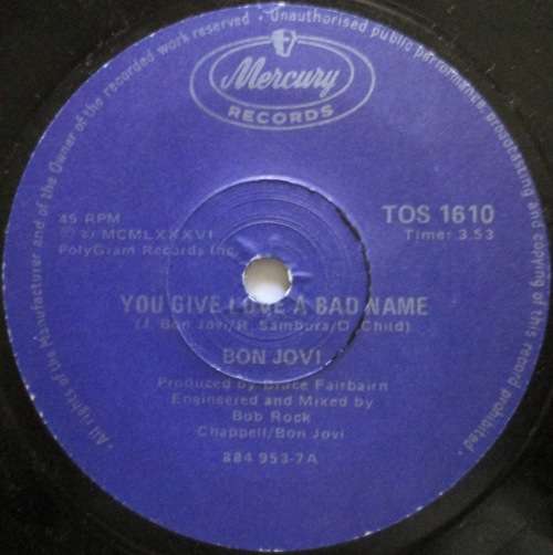 BON JOVI - YOU GIVE LOVE A BAD NAME / RAISE YOUR HANDS  (7 SINGLE/VINYL)