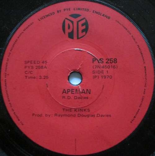 THE KINKS - APEMAN / RATS  (7 SINGLE/VINYL)