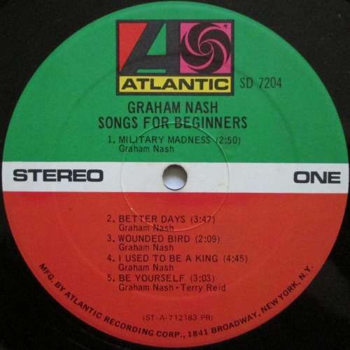 GRAHAM NASH - SONGS FOR BEGINNERS (LP/VINYL)