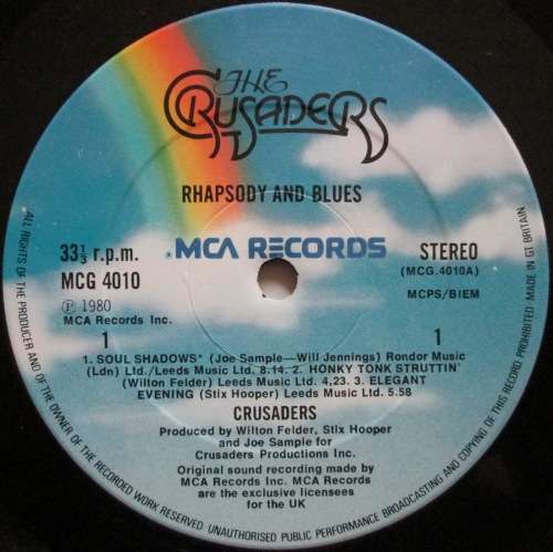 THE CRUSADERS - RHAPSODY AND BLUES (LP/VINYL)