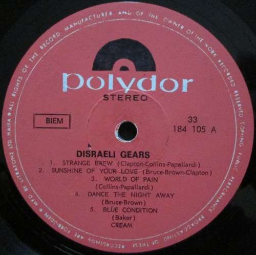 CREAM - DISRAELI GEARS (LP/VINYL)