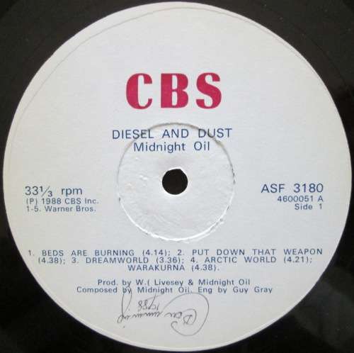MIDNIGHT OIL - DIESEL AND DUST (LP/VINYL)