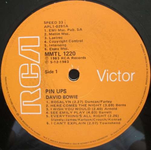 DAVID BOWIE - PIN UPS (LP/VINYL)