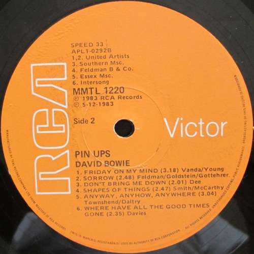 DAVID BOWIE - PIN UPS (LP/VINYL)