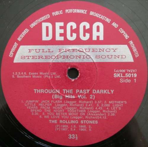 THE ROLLING STONES - THROUGH THE PAST, DARKLY [BIG HITS VOL. 2] (LP/VINYL)
