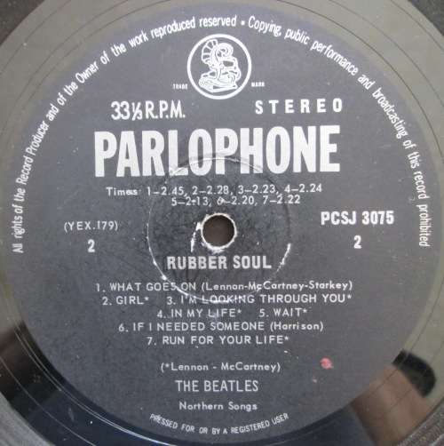 THE BEATLES - RUBBER SOUL (LP/VINYL)