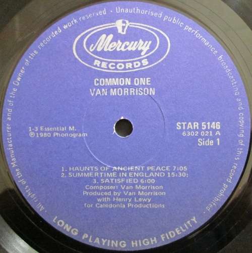 VAN MORRISON - COMMON ONE (LP/VINYL)