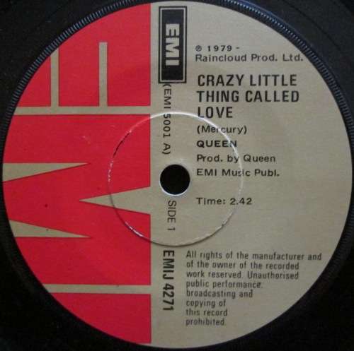 QUEEN - CRAZY LITTLE THING CALLED LOVE / WE WILL ROCK YOU  (7 SINGLE/VINYL)