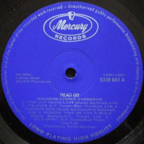 BACHMAN TURNER OVERDRIVE - HEAD ON (LP/VINYL)