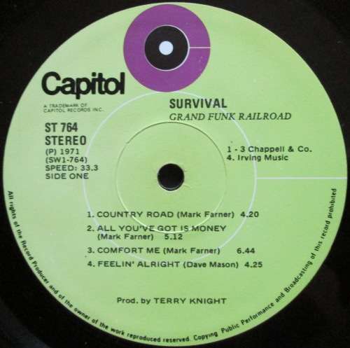 GRAND FUNK RAILROAD - SURVIVAL (LP/VINYL)
