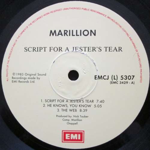 MARILLION - SCRIPT FOR A JESTERS TEAR (LP/VINYL)