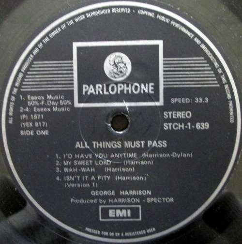 GEORGE HARRISON - ALL THINGS MUST PASS (3xLP/VINYL)