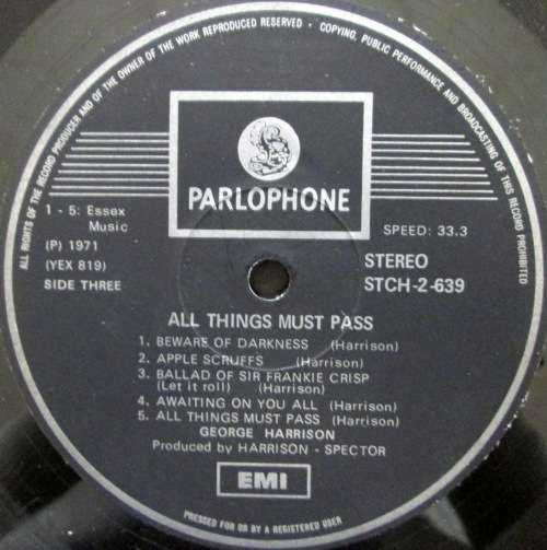 GEORGE HARRISON - ALL THINGS MUST PASS (3xLP/VINYL)