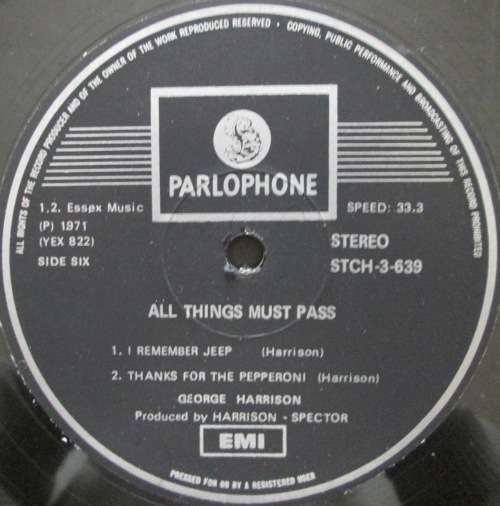 GEORGE HARRISON - ALL THINGS MUST PASS (3xLP/VINYL)