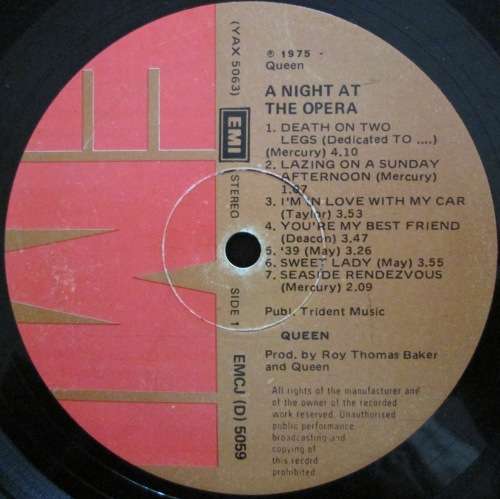 QUEEN - A NIGHT AT THE OPERA (LP/VINYL)