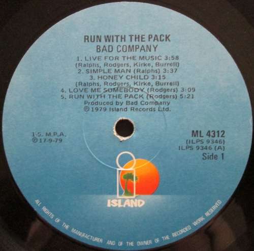 BAD COMPANY - RUN WITH THE PACK (LP/VINYL)