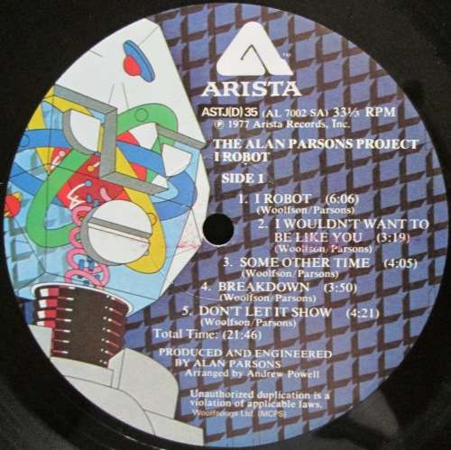 THE ALAN PARSONS PROJECT - I ROBOT (LP/VINYL)