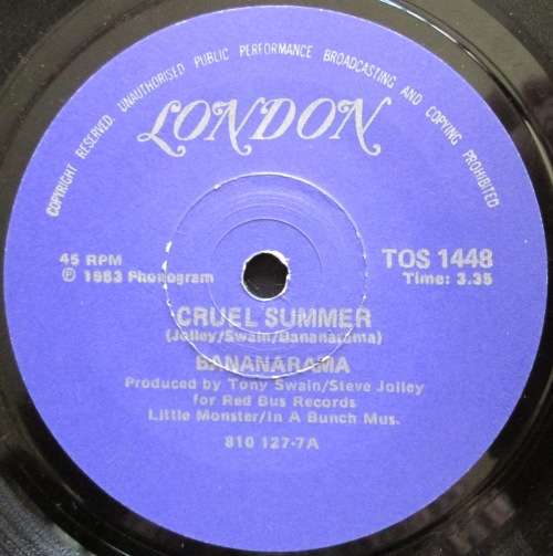BANANARAMA - CRUEL SUMMER / CRUEL SUMMER (DUB)  (7 SINGLE/VINYL)
