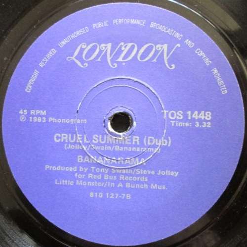 BANANARAMA - CRUEL SUMMER / CRUEL SUMMER (DUB)  (7 SINGLE/VINYL)