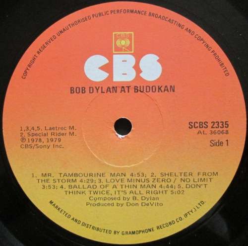 BOB DYLAN - BOB DYLAN AT BUDOKAN (2xLP/VINYL)