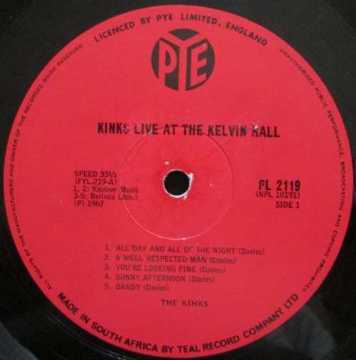 THE KINKS - LIVE AT KELVIN HALL (LP/VINYL)