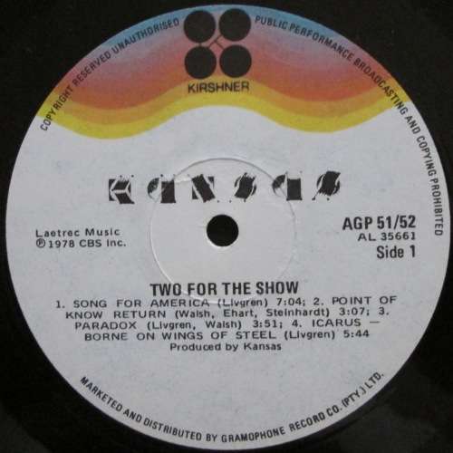 KANSAS - TWO FOR THE SHOW (2xLP/VINYL)