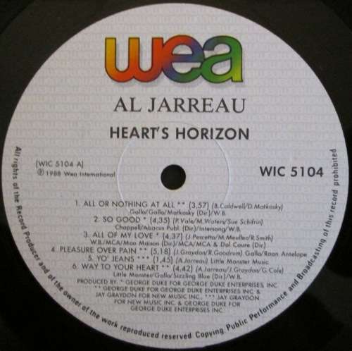 AL JARREAU - HEARTS HORIZON (LP/VINYL)