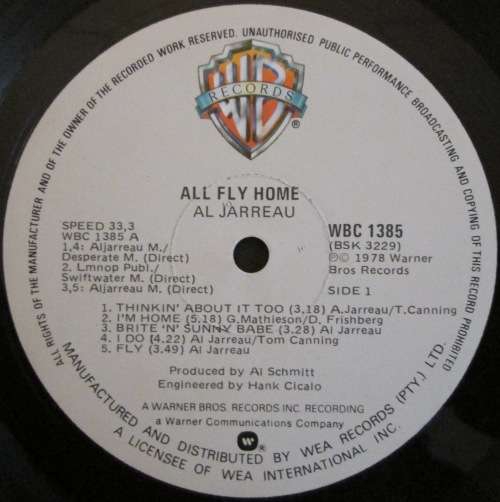 AL JARREAU - ALL FLY HOME (LP/VINYL)
