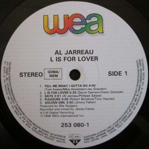 AL JARREAU - L IS FOR LOVER (LP/VINYL)