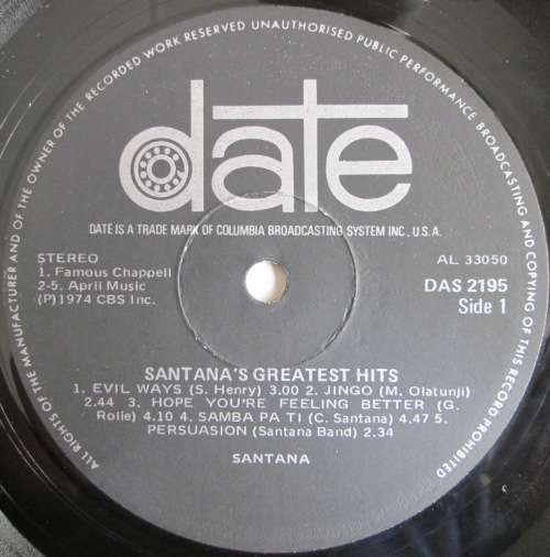 SANTANA - SANTANAS GREATEST HITS (LP/VINYL)