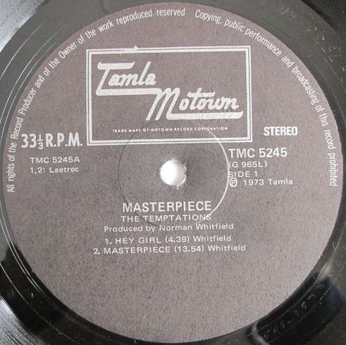 TEMPTATIONS - MASTERPIECE (LP/VINYL)