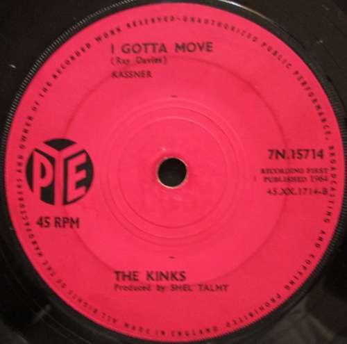 THE KINKS - ALL DAY AND ALL OF THE NIGHT / I GOTTA MOVE (7 SINGLE/VINYL)