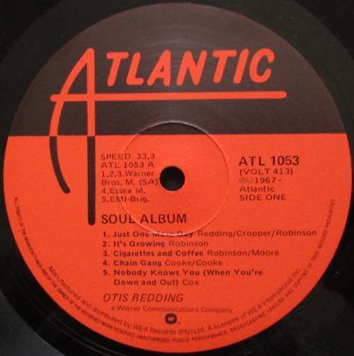 OTIS REDDING - THE SOUL ALBUM (LP/VINYL)