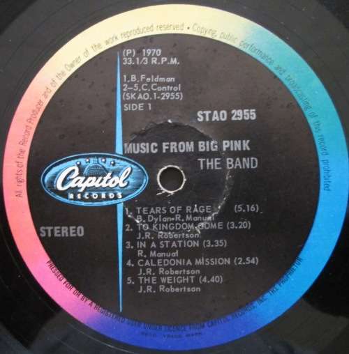 THE BAND - MUSIC FROM BIG PINK (LP/VINYL)