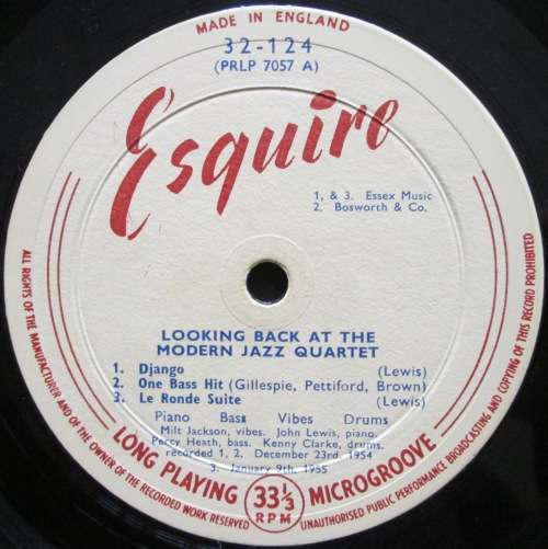 THE MODERN JAZZ QUARTET - LOOKING BACK AT THE MODERN JAZZ QUARTET (LP/VINYL)