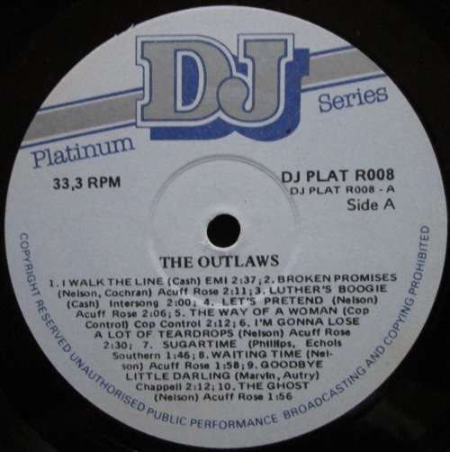 JOHNNY CASH and WILLIE NELSON - THE OUTLAWS  TWENTY GREAT COUNTRY HITS (LP/VINYL)