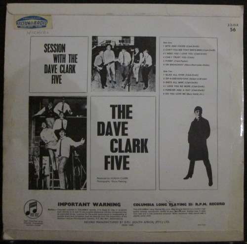 THE DAVE CLARK FIVE - SESSION WITH THE DAVE CLARK FIVE (LP/VINYL)