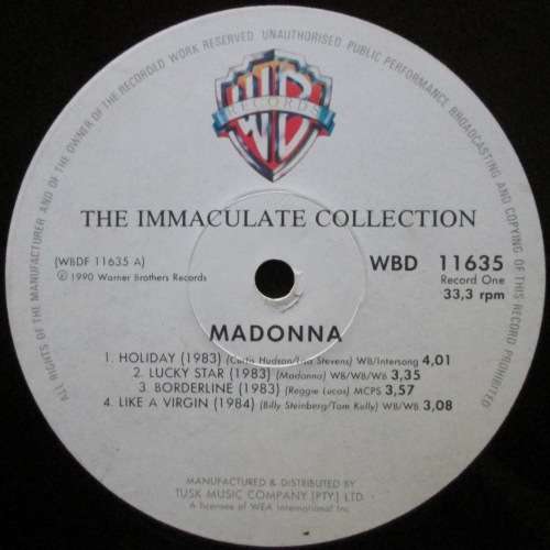 MADONNA - THE IMMACULATE COLLECTION (2xLP/VINYL)