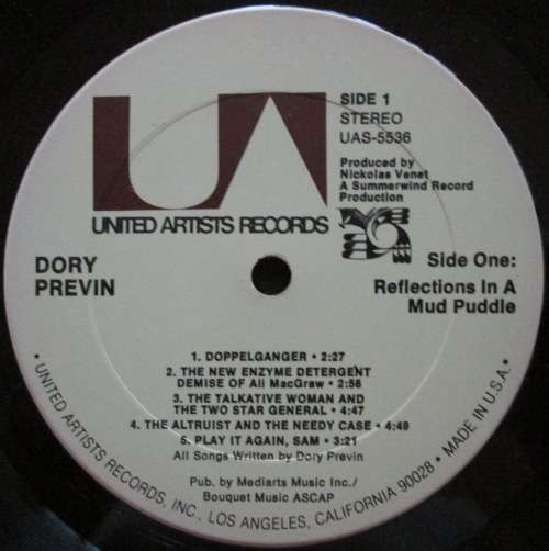 DORY PREVIN - REFLECTIONS IN A MUD PUDDLE / TAPS TREMORS AND TIME STEPS (LP/VINYL)