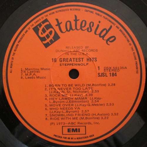 STEPPENWOLF - GREATEST HITS  (LP/VINYL)