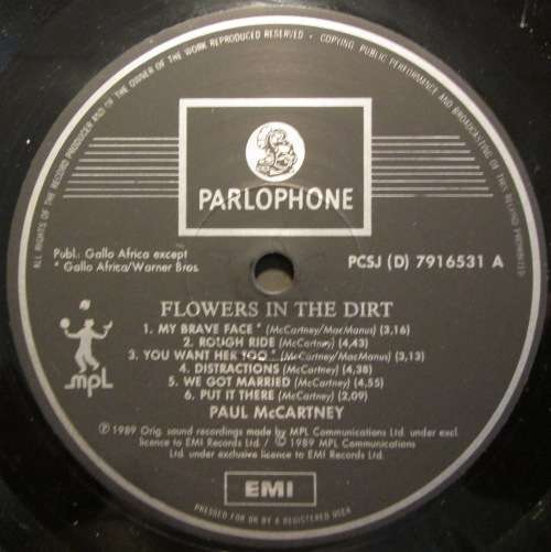 PAUL McCARTNEY - FLOWERS IN THE DIRT  (LP/VINYL)