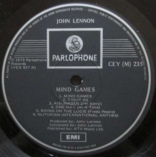 JOHN LENNON - MIND GAMES (LP/VINYL)