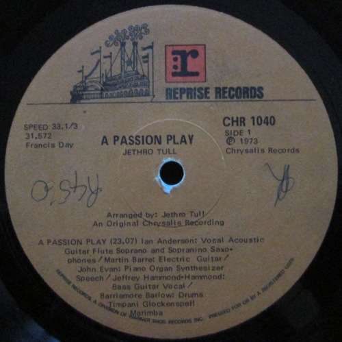 JETHRO TULL - A PASSION PLAY  (LP/VINYL)