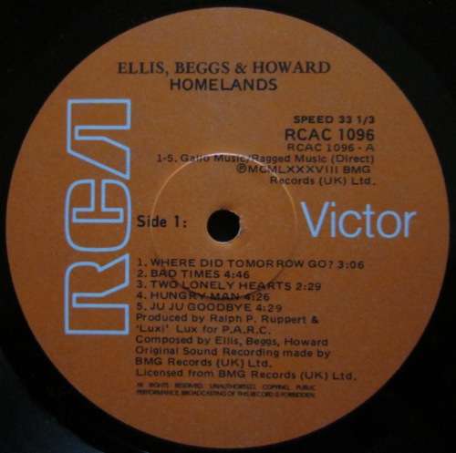ELLIS, BEGGS & HOWARD - HOMELANDS (LP/VINYL)