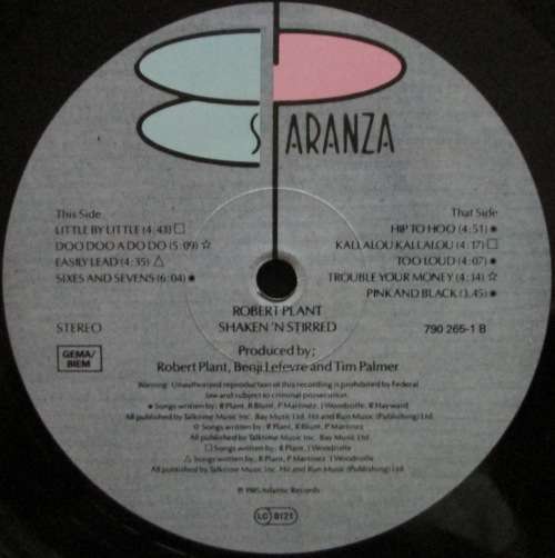 ROBERT PLANT - SHAKEN N STIRRED  (LP/VINYL)