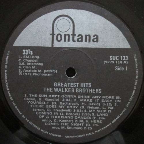 THE WALKER BROTHERS - GREATEST HITS  (LP/VINYL)
