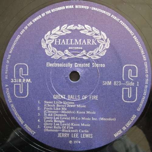 JERRY LEE LEWIS - GREAT BALLS OF FIRE   (LP/VINYL)
