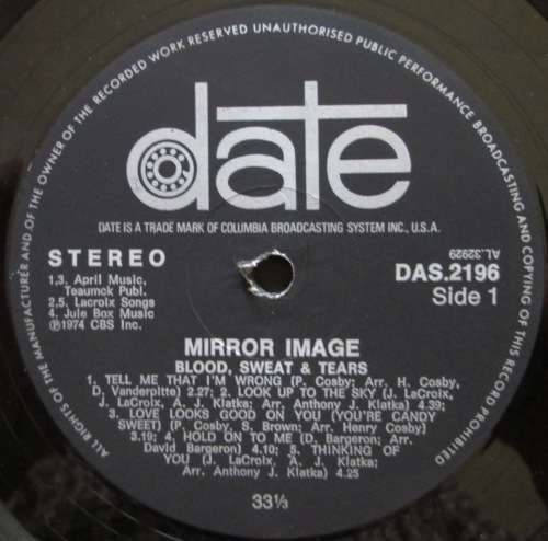 BLOOD, SWEAT & TEARS - MIRROR IMAGE  (LP/VINYL)