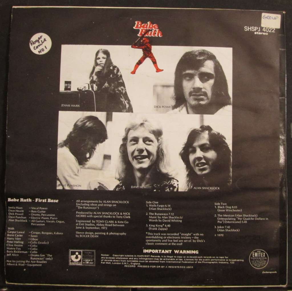 BABE RUTH - FIRST BASE (LP/VINYL)